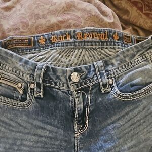 Rock Revival Women's Distressed Blue Jeans